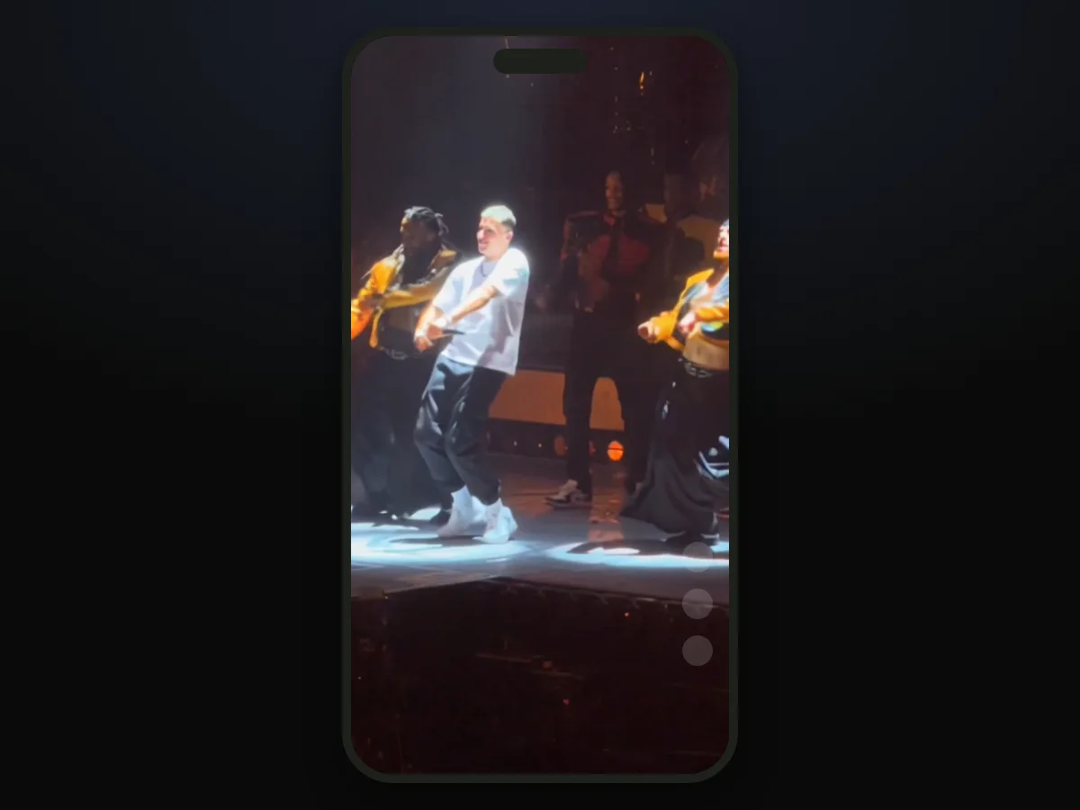 Cuadro de un video de baile Talk Dirty IA hecho en TryViralAI, como publicación 9:16 en un celular